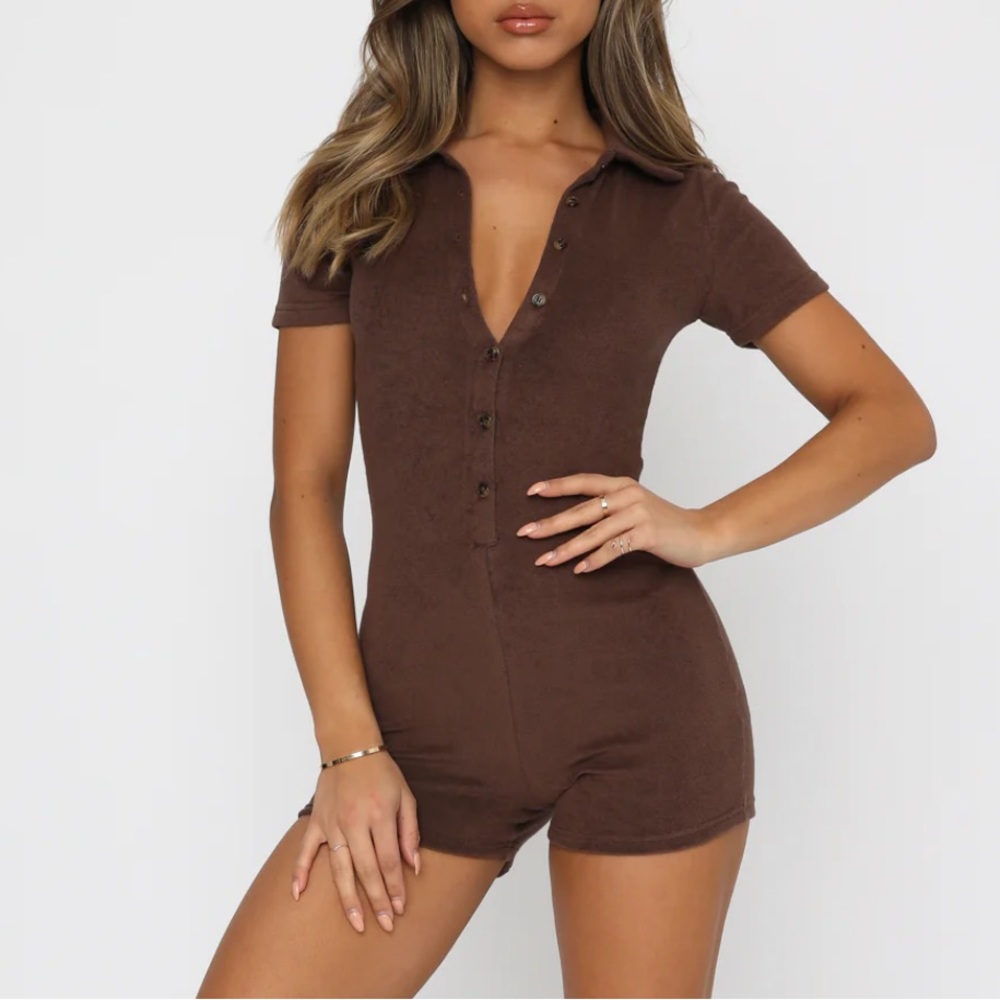 White Fox Golden Light Terry Playsuit